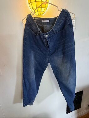 MISSLOOK Women’s  Navy Relaxed Straight Jeans